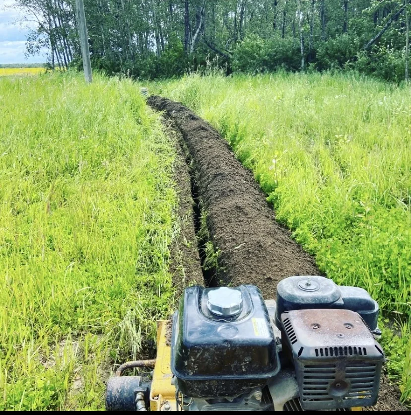 Electrical conduit arranged in a prepared trench