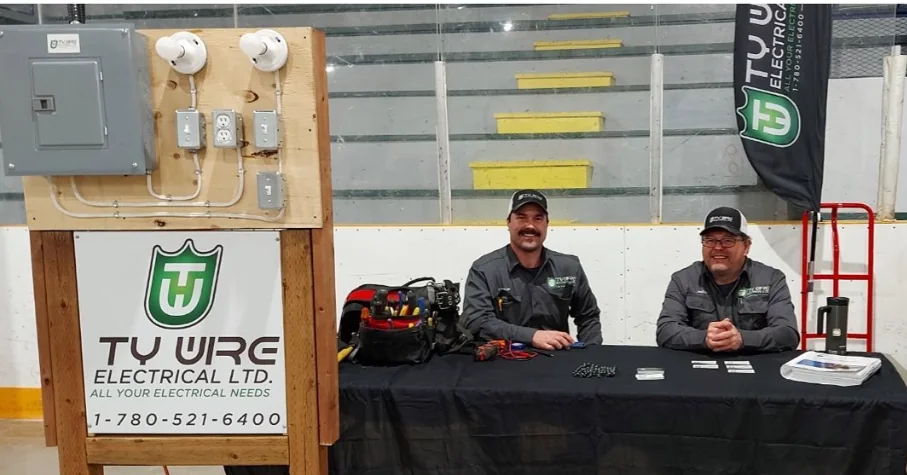 Ty-Wire display at a community trade show