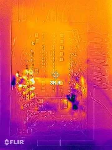 Thermal inspection view of electrical equipment