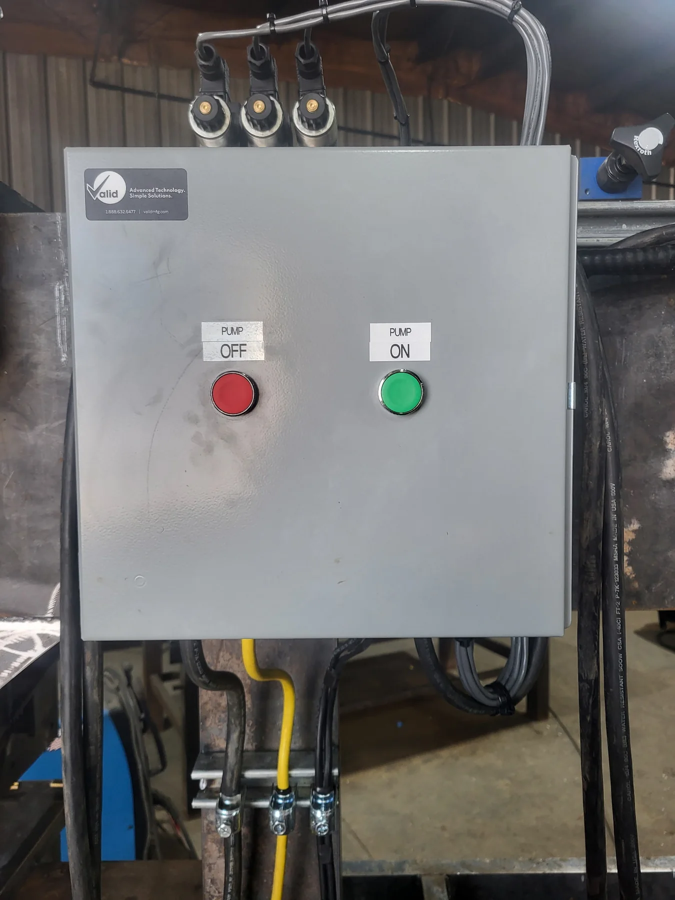 Industrial pump and equipment controls with conduit connections