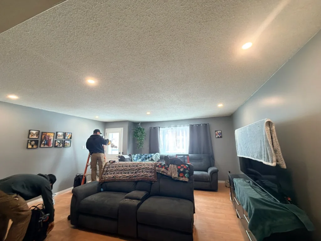 Living room after recessed lighting installation